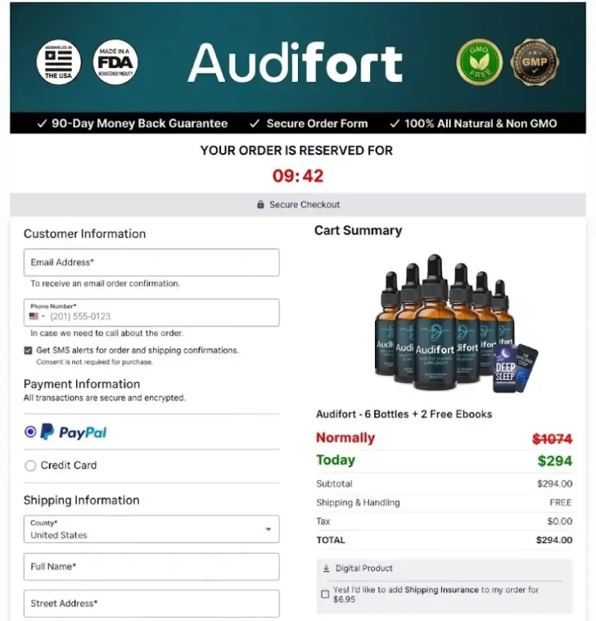 Audifort secure checkout badge